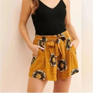 NWOT Anthropolgie | Kennedy batik print shorts XS mustard yellow aztec